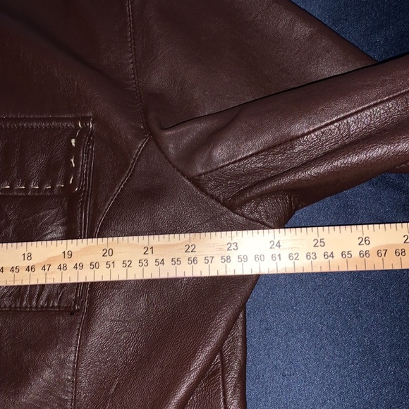 Chico’s Women’s Leather Shell Zip-Up Jacket Size 3 Brown - Picture 3 of 6